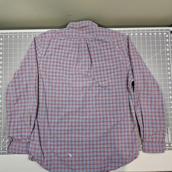 Polo Ralph Lauren Shirt Large Blue Red Tartan Plaid Preppy Academia Ivy League - Picture 7 of 11